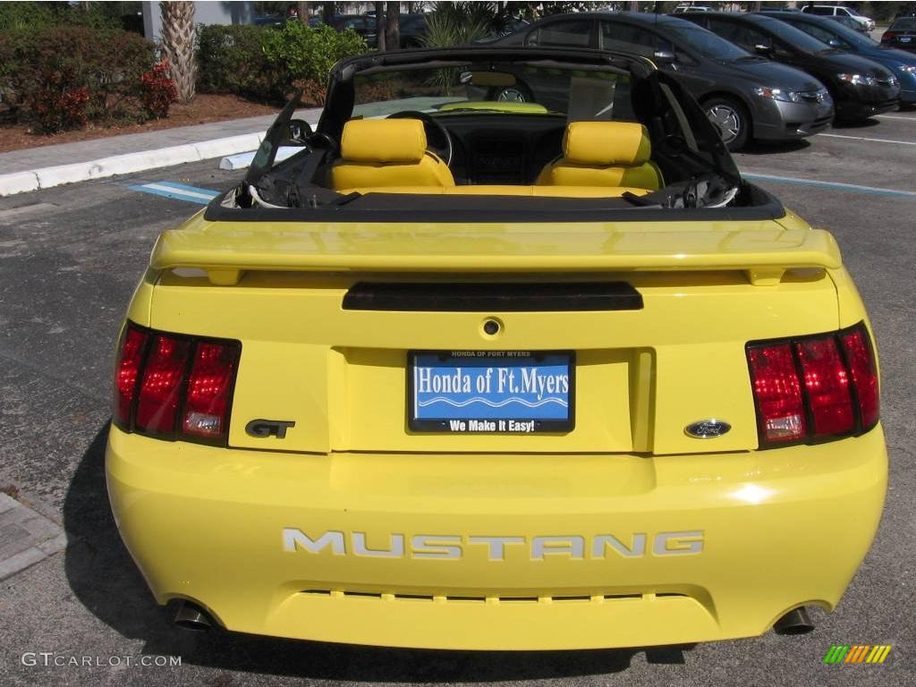 2002 Mustang GT Convertible - Zinc Yellow / Dark Charcoal photo #8