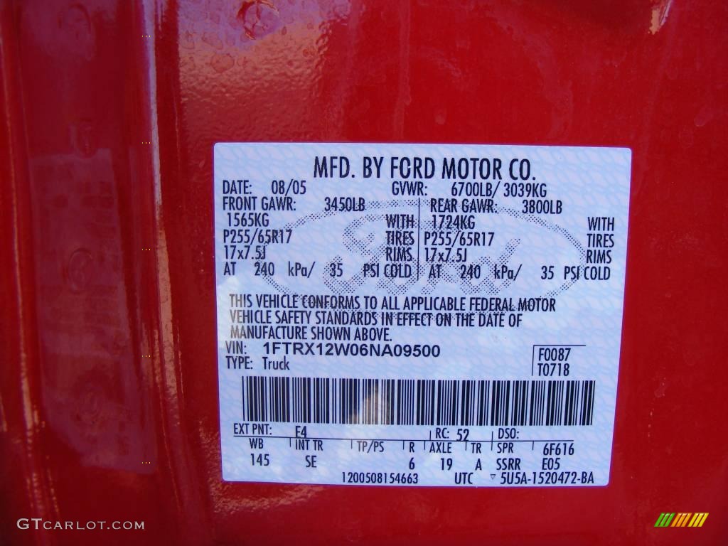 2006 F150 STX SuperCab - Bright Red / Medium Flint photo #43