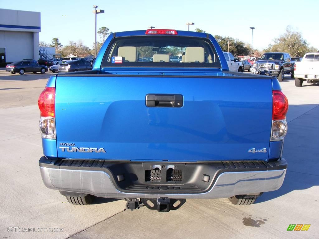 2008 Tundra Double Cab 4x4 - Blue Streak Metallic / Beige photo #7