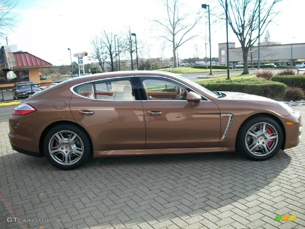 2010 Panamera Turbo - Cognac Metallic / Luxor Beige/Cream photo #4