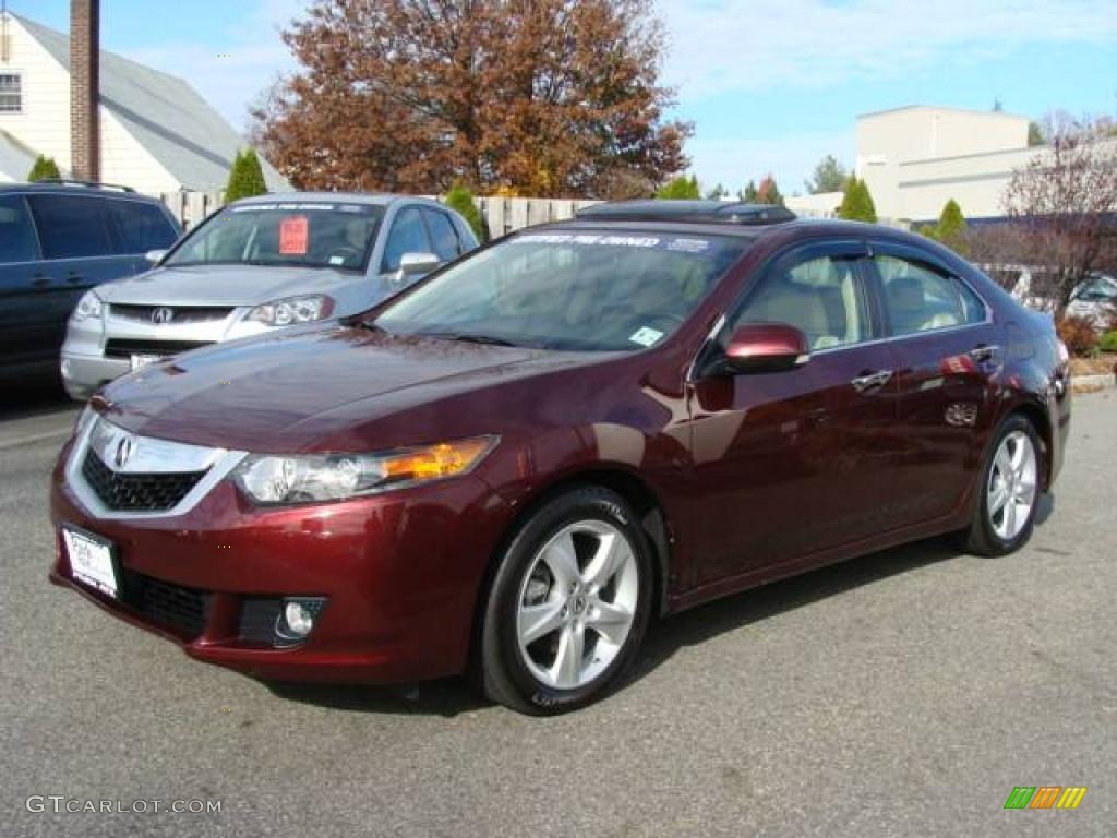 2009 TSX Sedan - Basque Red Pearl / Parchment photo #3