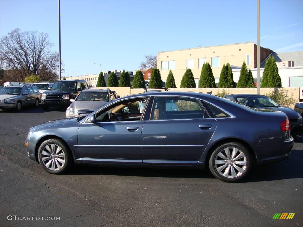 2009 A8 L 4.2 quattro - Oyster Grey Metallic / Amaretto/Black Valcona Leather photo #10