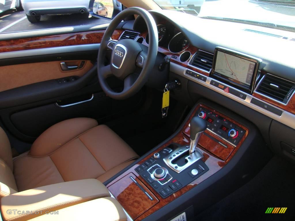 2009 A8 L 4.2 quattro - Oyster Grey Metallic / Amaretto/Black Valcona Leather photo #17