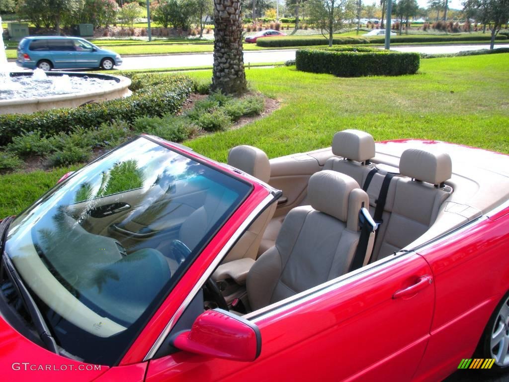 2001 3 Series 325i Convertible - Bright Red / Sand photo #9