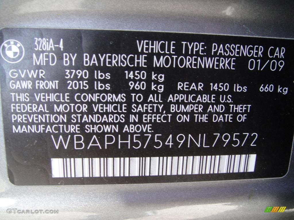 2009 3 Series 328i Sedan - Space Grey Metallic / Grey photo #16