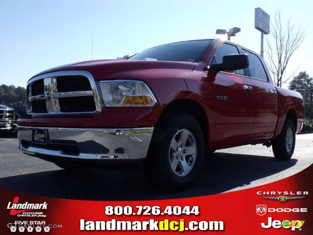 2010 Ram 1500 SLT Crew Cab - Flame Red / Dark Slate/Medium Graystone photo #1