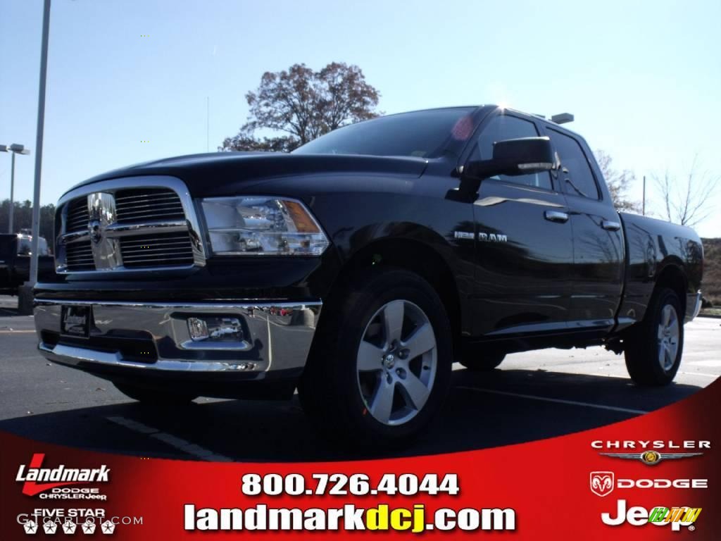 2010 Ram 1500 Big Horn Quad Cab - Brilliant Black Crystal Pearl / Dark Slate Gray photo #1