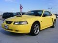 2002 Zinc Yellow Ford Mustang GT Coupe  photo #1