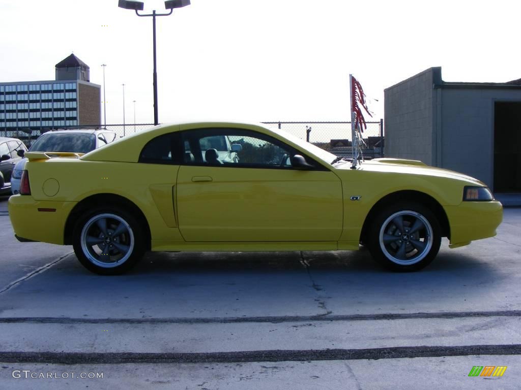 2002 Mustang GT Coupe - Zinc Yellow / Dark Charcoal photo #4