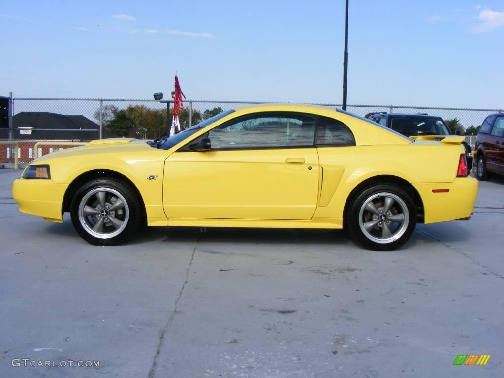 2002 Mustang GT Coupe - Zinc Yellow / Dark Charcoal photo #8