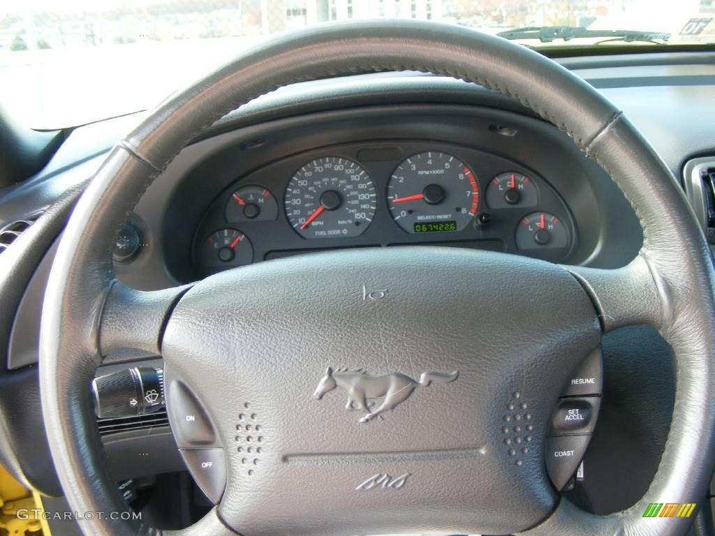 2002 Mustang GT Coupe - Zinc Yellow / Dark Charcoal photo #11