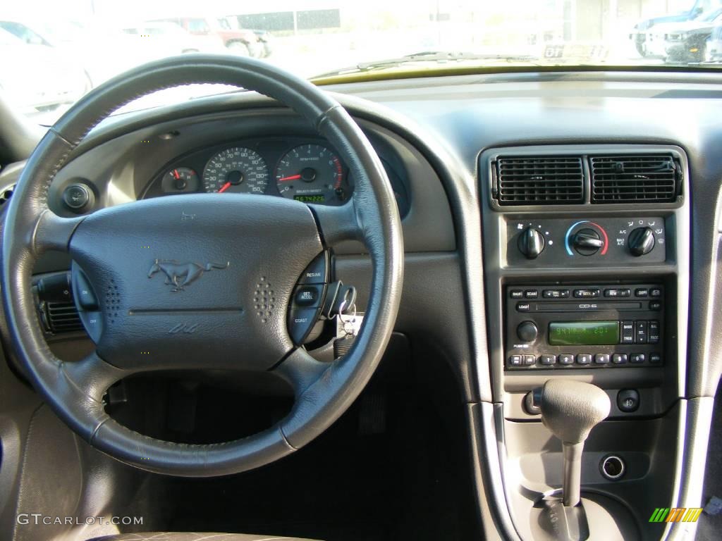 2002 Mustang GT Coupe - Zinc Yellow / Dark Charcoal photo #12