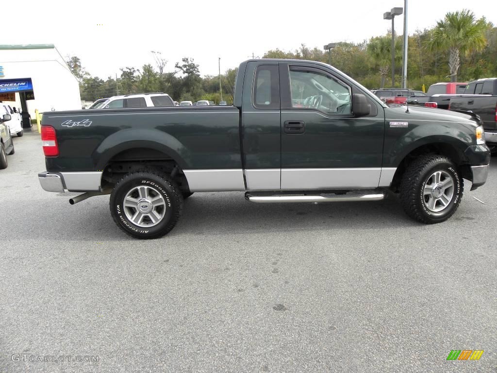 2005 F150 XLT Regular Cab 4x4 - Aspen Green Metallic / Medium Flint Grey photo #9