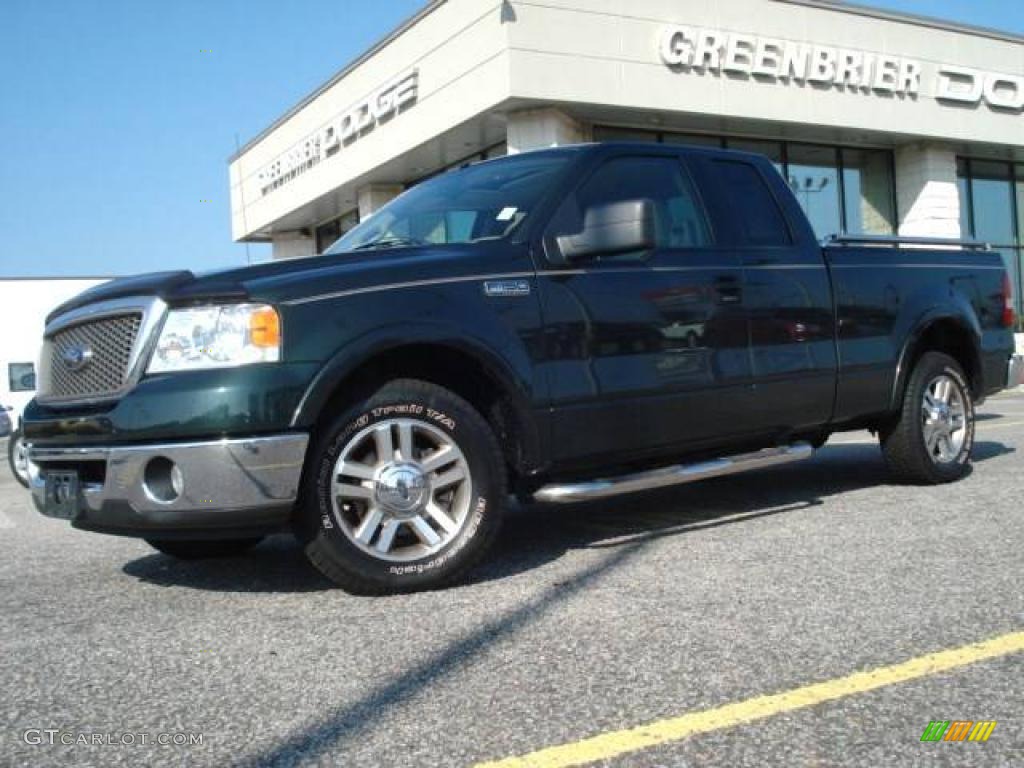 2006 F150 Lariat SuperCab - Aspen Green Metallic / Tan photo #2