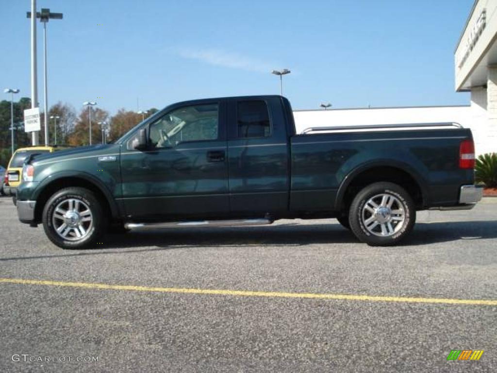 2006 F150 Lariat SuperCab - Aspen Green Metallic / Tan photo #3