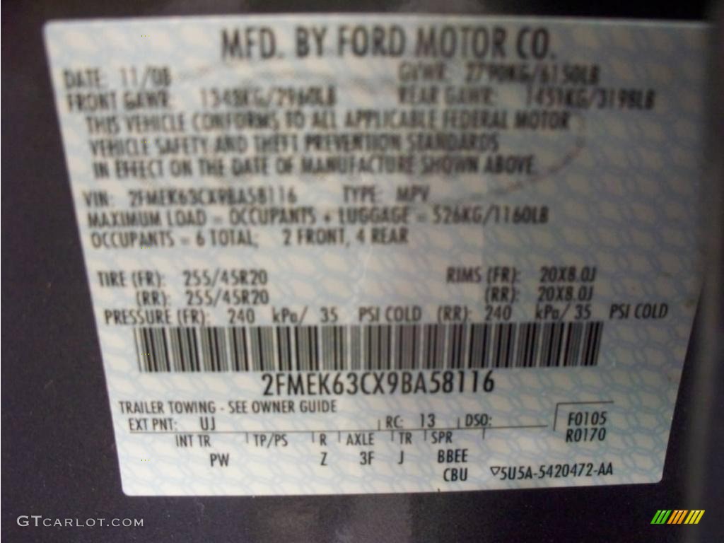 2009 Flex Limited AWD - Sterling Grey Metallic / Charcoal Black photo #47