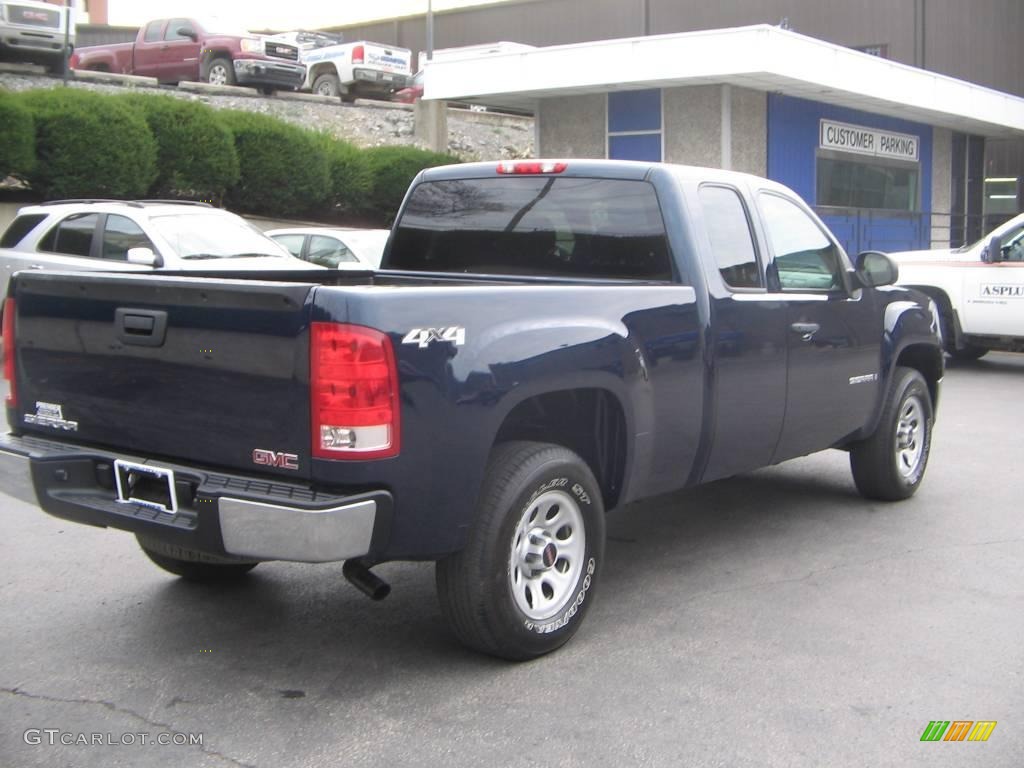 2008 Sierra 1500 SL Extended Cab 4x4 - Midnight Blue Metallic / Dark Titanium photo #6