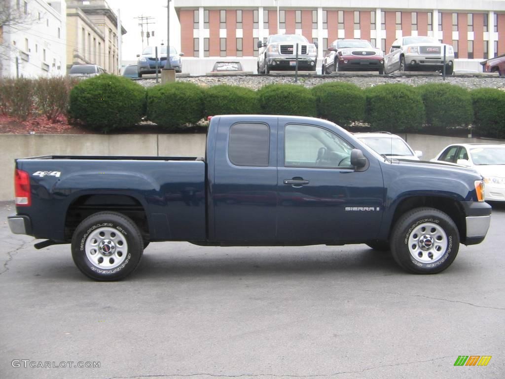2008 Sierra 1500 SL Extended Cab 4x4 - Midnight Blue Metallic / Dark Titanium photo #7
