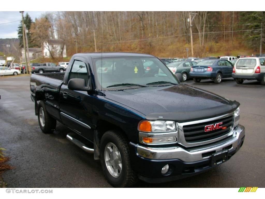 2006 Sierra 1500 SLE Regular Cab 4x4 - Deep Blue Metallic / Dark Pewter photo #15