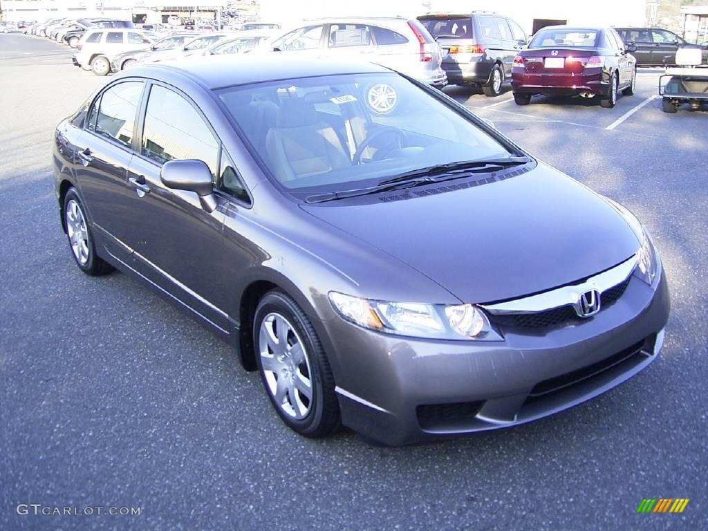 2010 Civic LX Sedan - Urban Titanium Metallic / Gray photo #5