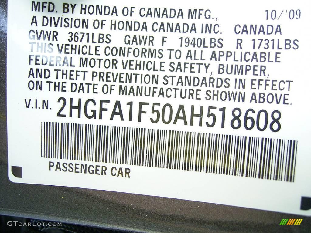 2010 Civic LX Sedan - Urban Titanium Metallic / Gray photo #10