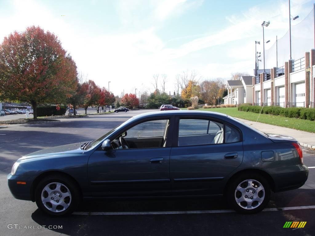 2001 Elantra GLS - Ocean Blue / Beige photo #3