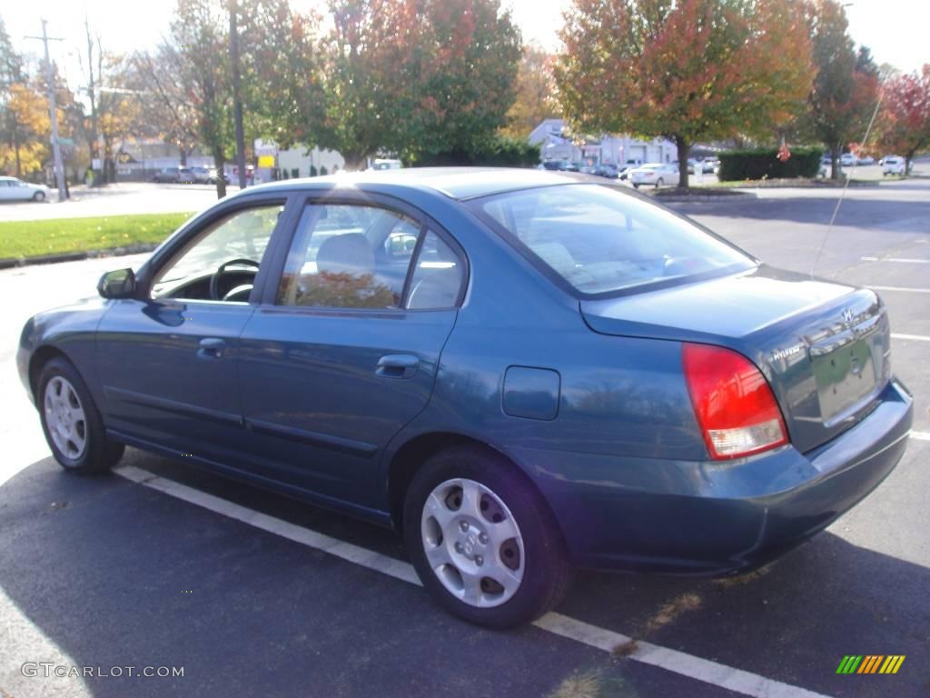 2001 Elantra GLS - Ocean Blue / Beige photo #4