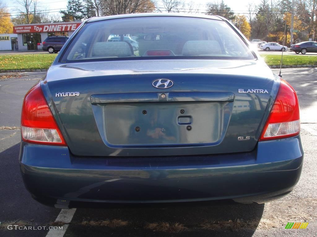 2001 Elantra GLS - Ocean Blue / Beige photo #5