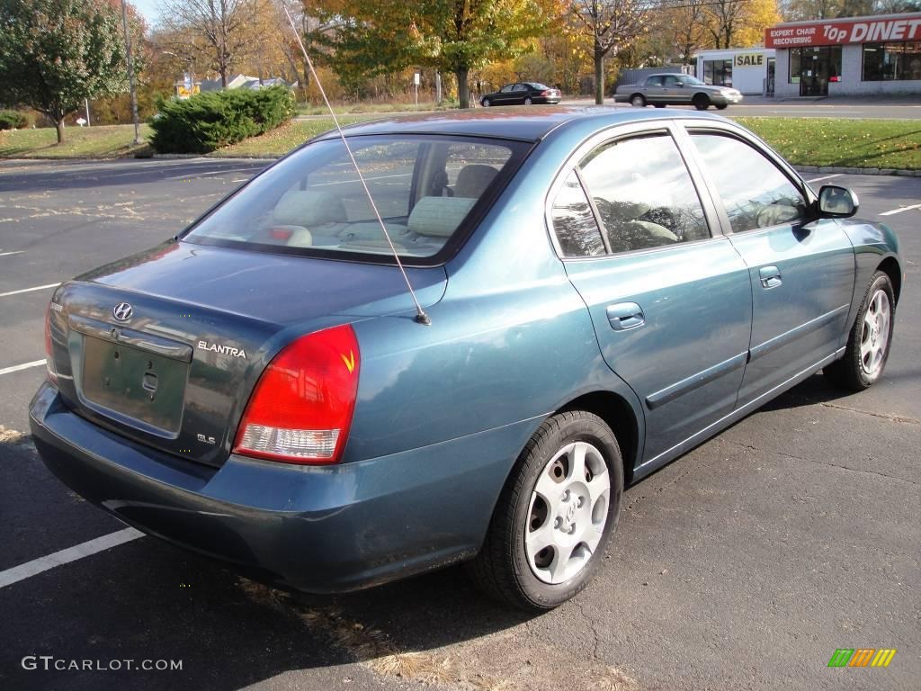 2001 Elantra GLS - Ocean Blue / Beige photo #6