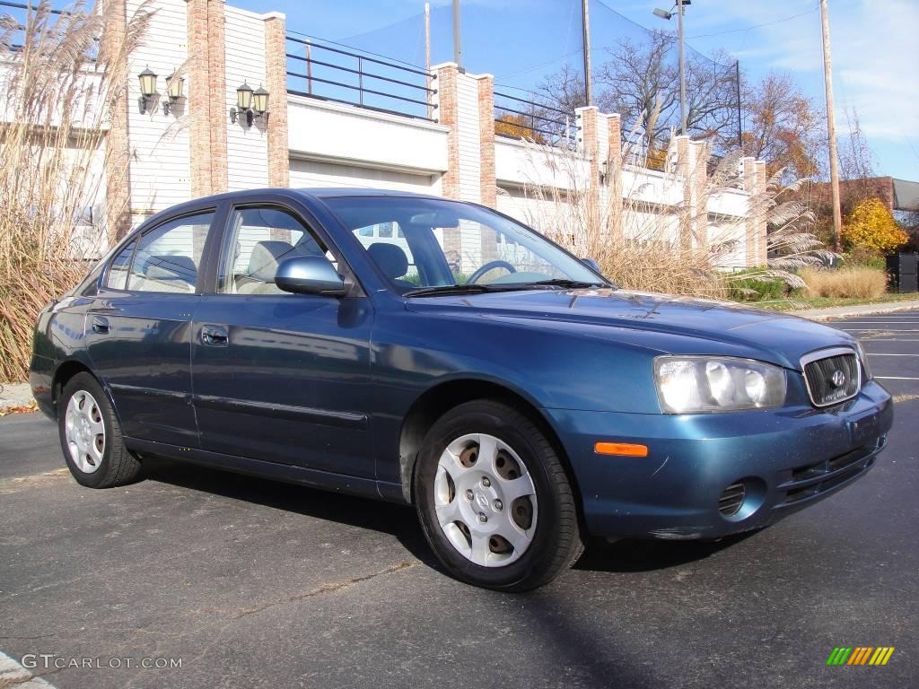 2001 Elantra GLS - Ocean Blue / Beige photo #7
