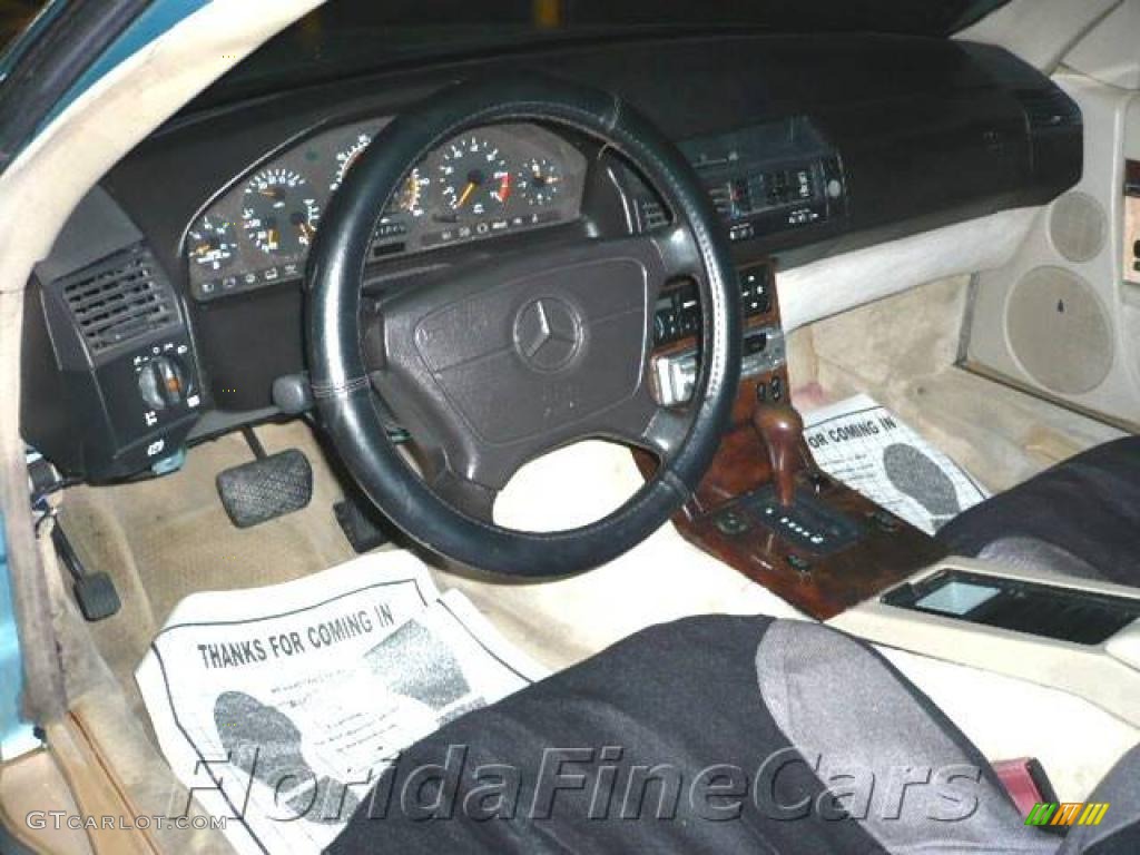 1992 SL 500 Roadster - Teal Blue Metallic / Parchment photo #3