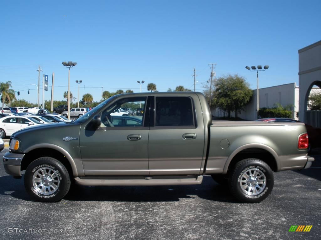 2002 F150 King Ranch SuperCrew 4x4 - Estate Green Metallic / Castano Brown Leather photo #1