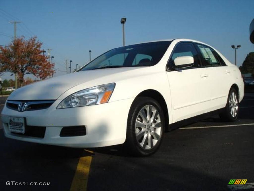 2007 Accord SE V6 Sedan - Taffeta White / Ivory photo #1