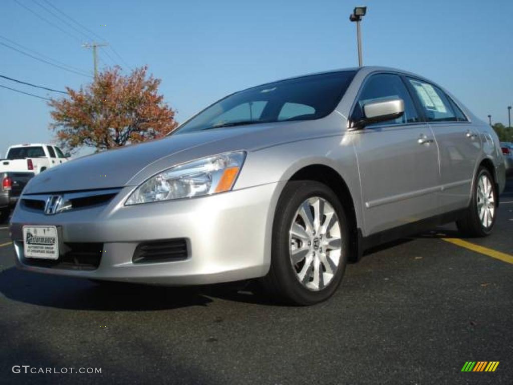 2007 Accord SE V6 Sedan - Alabaster Silver Metallic / Black photo #1