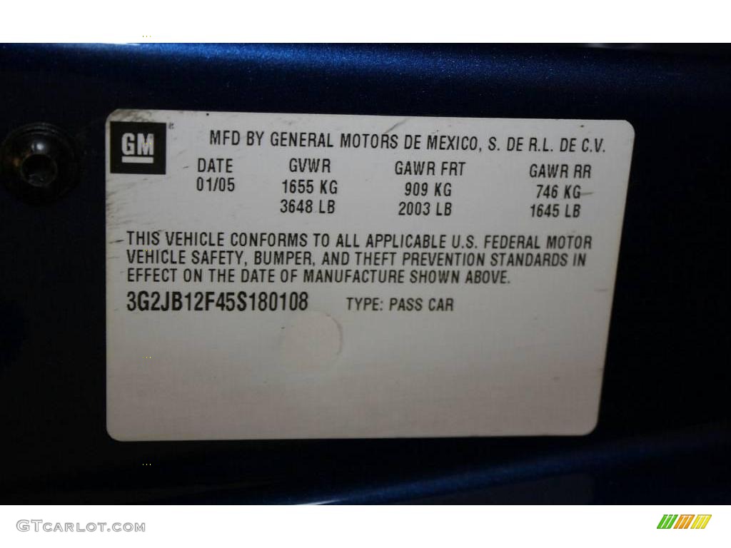 2005 Sunfire Coupe - Electric Blue Metallic / Graphite photo #19