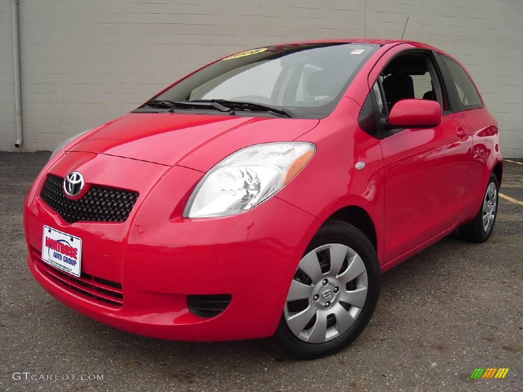 2008 Yaris 3 Door Liftback - Absolutely Red / Dark Charcoal photo #1