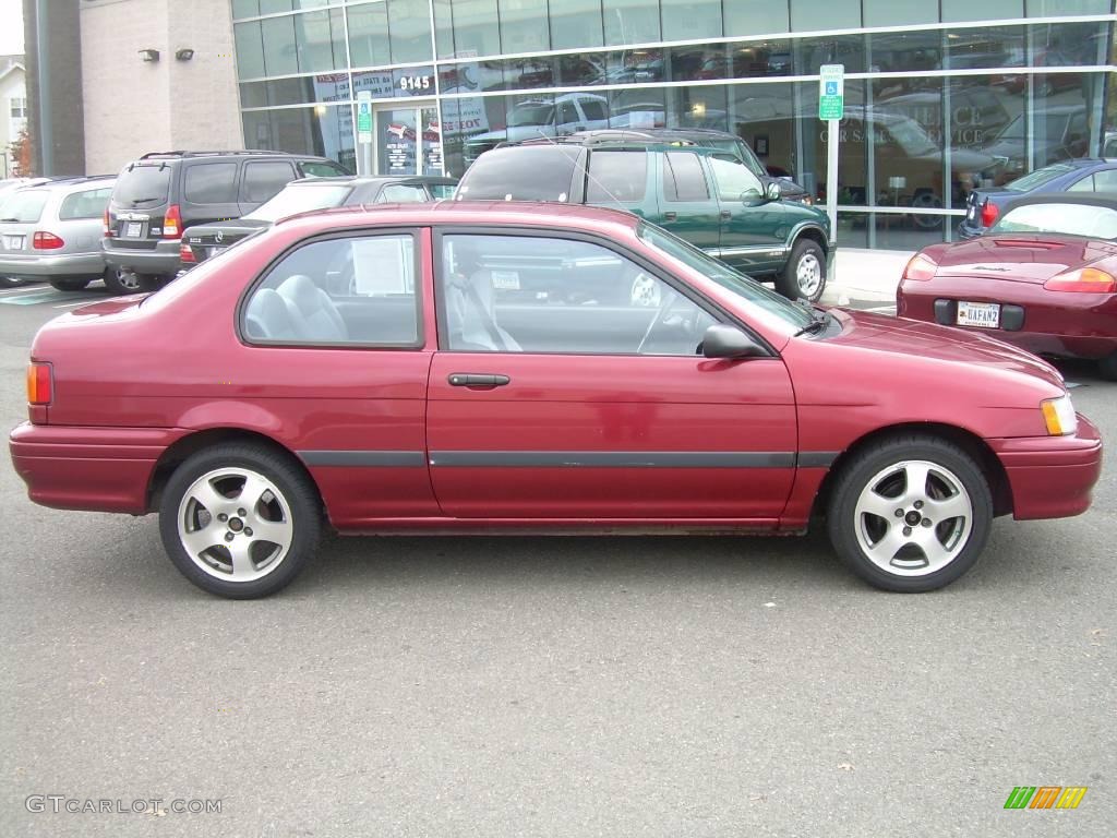 1993 Tercel DX Coupe - Red Pearl / Gray photo #1