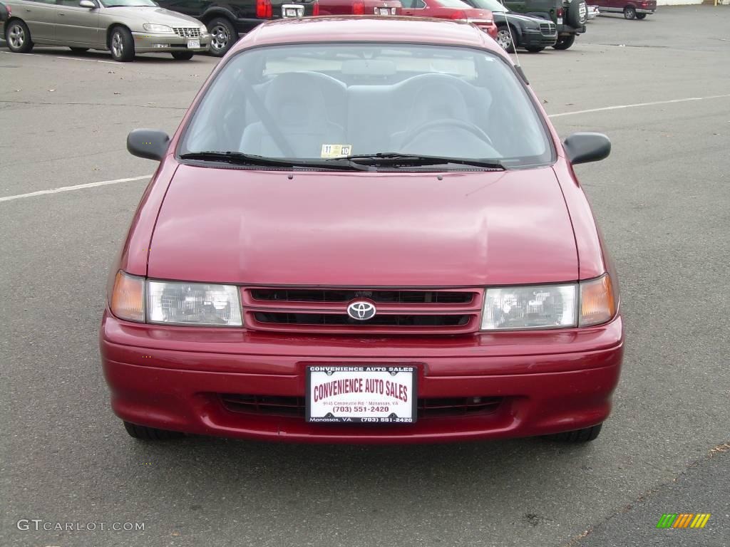 1993 Tercel DX Coupe - Red Pearl / Gray photo #3