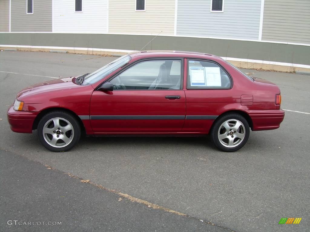 1993 Tercel DX Coupe - Red Pearl / Gray photo #5