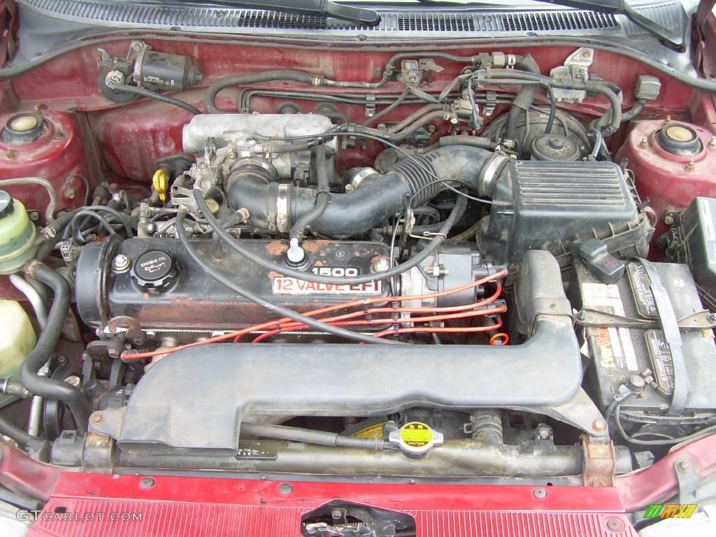 1993 Tercel DX Coupe - Red Pearl / Gray photo #12