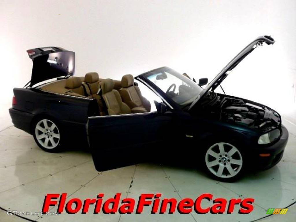 2002 3 Series 325i Convertible - Black Sapphire Metallic / Beige photo #7