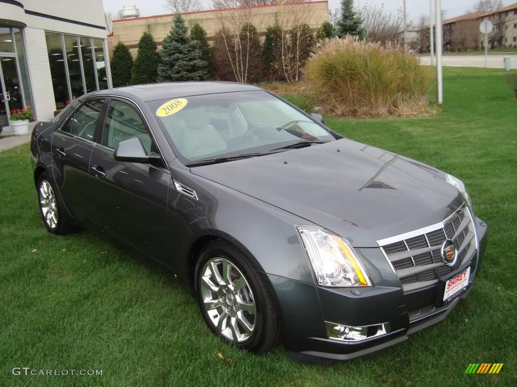 2008 CTS 4 AWD Sedan - Thunder Gray Chromaflair / Light Titanium/Ebony photo #3