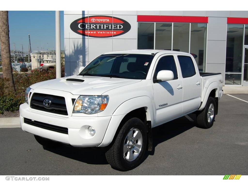 2008 Tacoma V6 PreRunner TRD Sport Double Cab - Super White / Graphite Gray photo #1