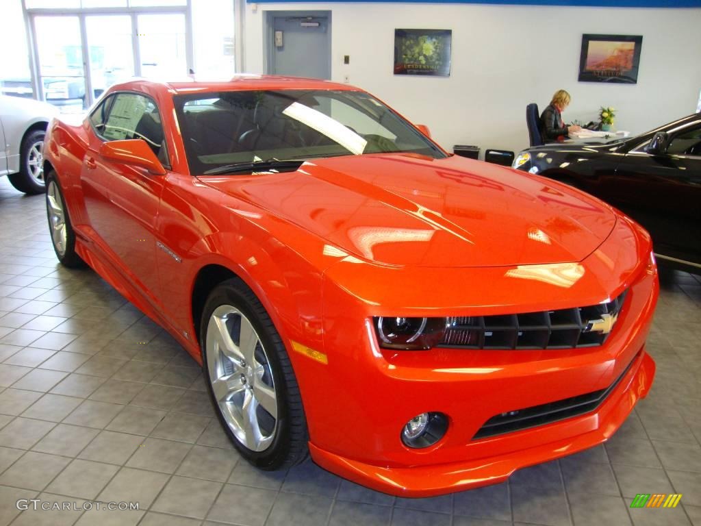 2010 Camaro LT/RS Coupe - Inferno Orange Metallic / Black photo #4