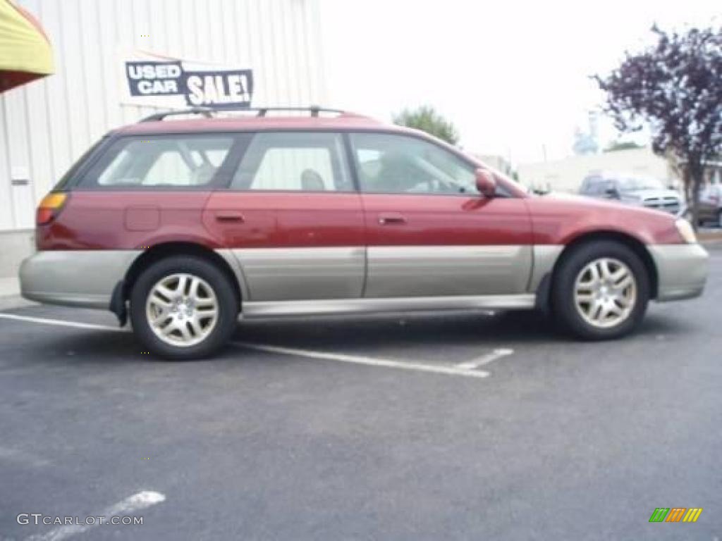 2002 Outback Limited Wagon - Regatta Red Pearl / Beige photo #4