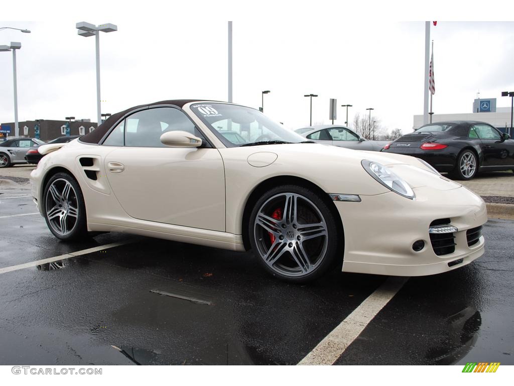 2009 911 Turbo Cabriolet - Cream White / Cocoa Natural Leather photo #3