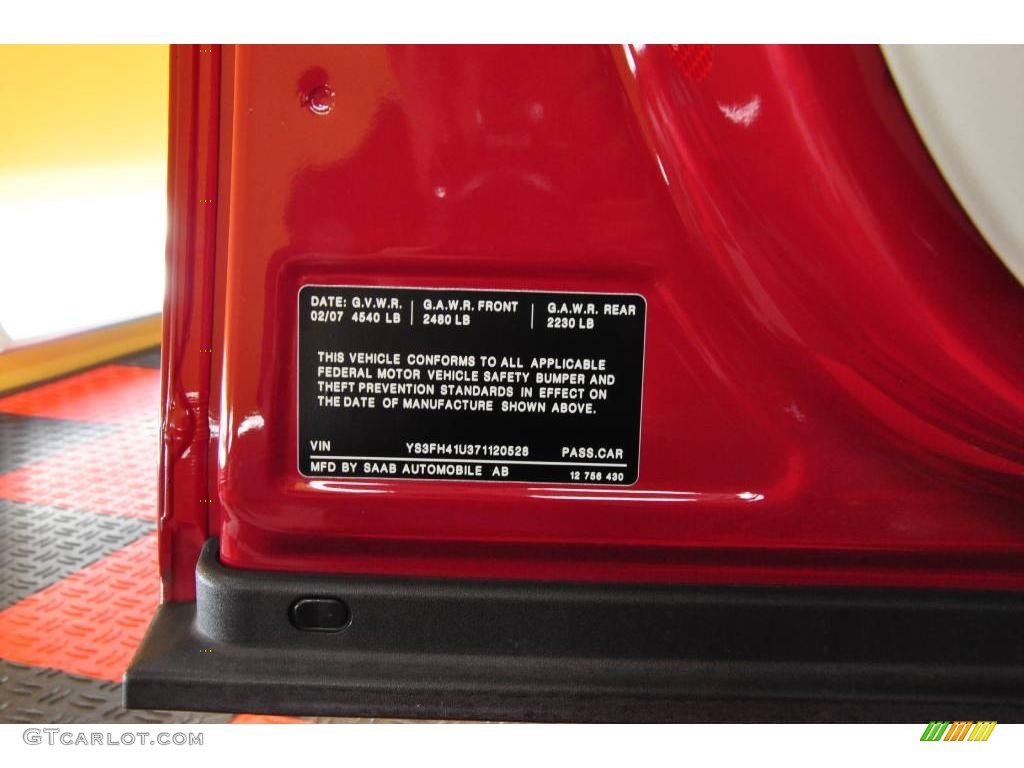2007 9-3 Aero Sport Sedan - Chili Red Metallic / Parchment/Black photo #15