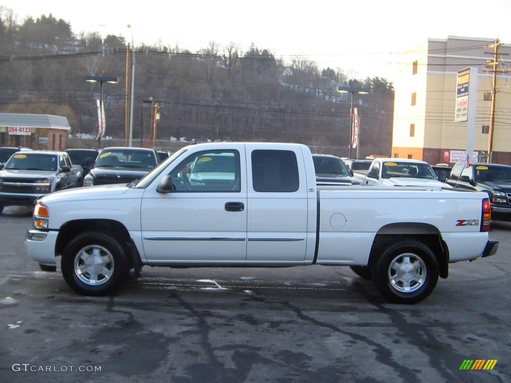 2005 Sierra 1500 Z71 Extended Cab 4x4 - Summit White / Dark Pewter photo #3