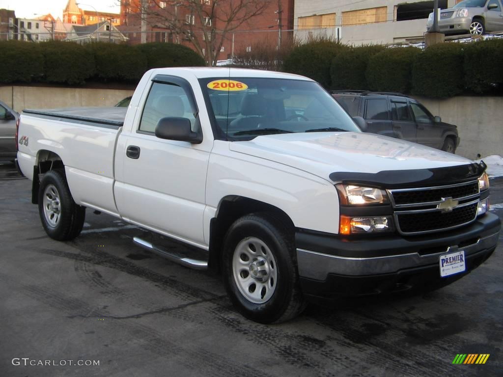 2006 Silverado 1500 Work Truck Regular Cab 4x4 - Summit White / Dark Charcoal photo #8