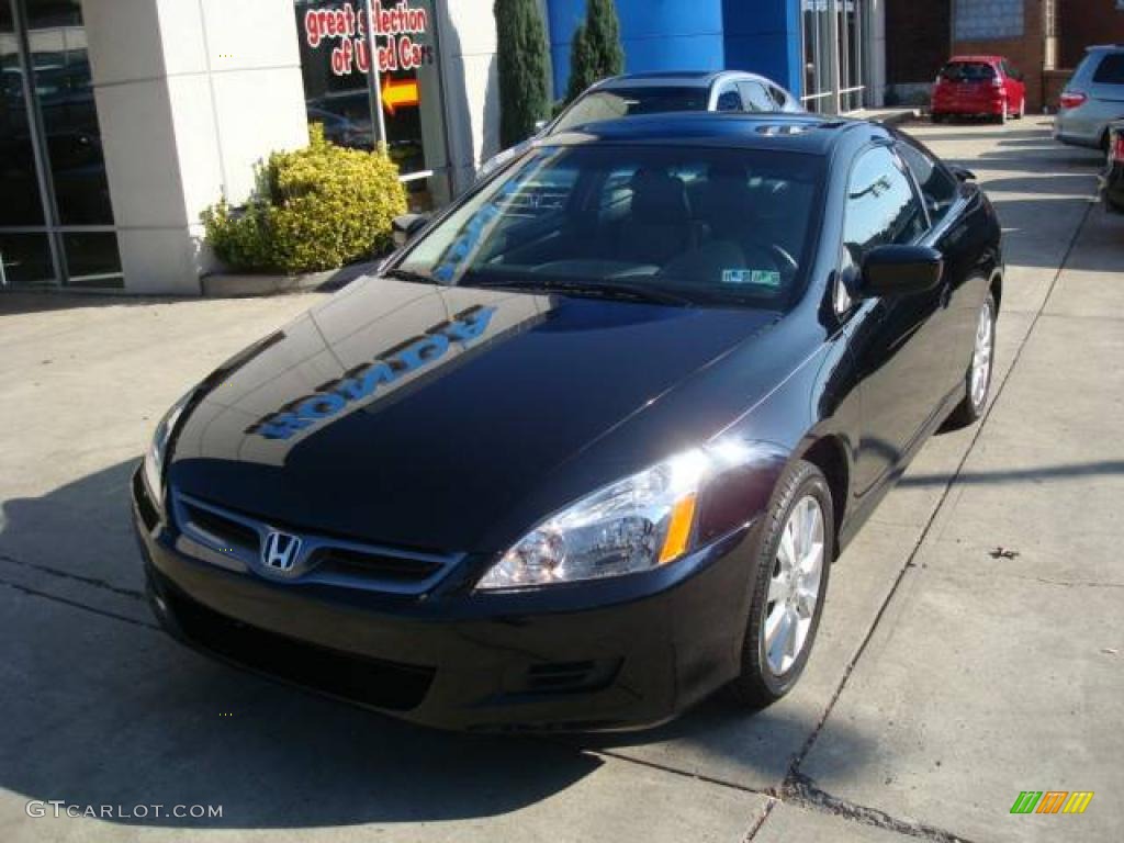 2007 Accord EX V6 Coupe - Nighthawk Black Pearl / Black photo #8